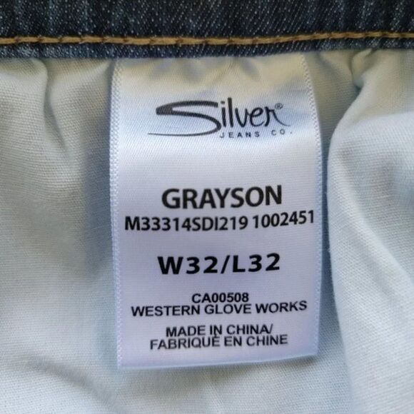 Silver Jeans Grayson Straight Leg Jeans Mens Size 32 x 32 Blue - Picture 11 of 12